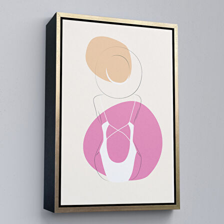 Kahverengi Çerçeveli Soyut Kadın Tablosu