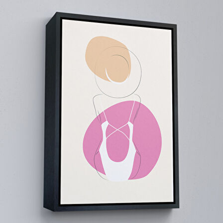 Kahverengi Çerçeveli Soyut Kadın Tablosu