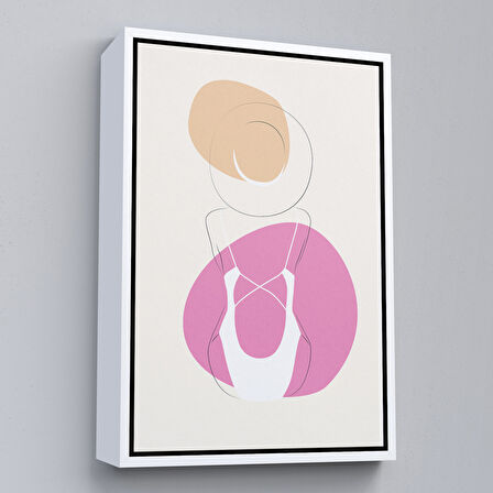 Kahverengi Çerçeveli Soyut Kadın Tablosu