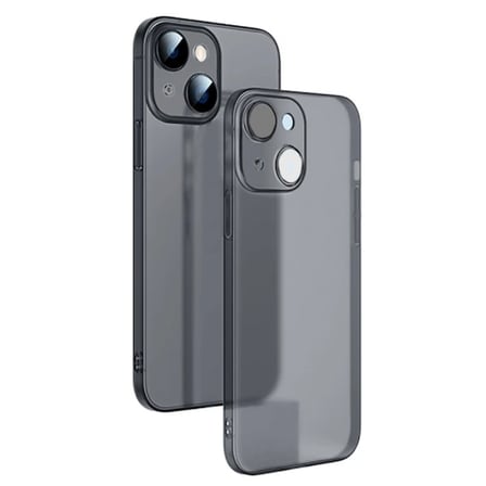Ally iPhone 14 Plus 6.7inch Frosted Glass Şeffaf Kamera Korumalı Kılıf-(5775)