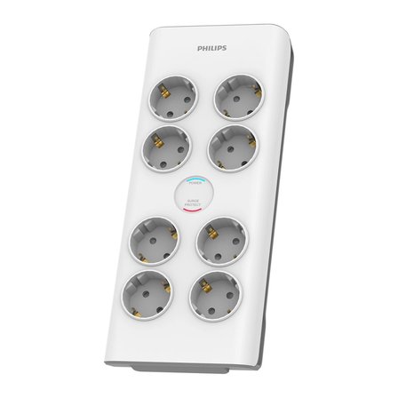 PHILIPS SPN7080WA/62 8 Soket Akım Korumalı Priz 900 Joules 2Mt Örgülü Kablo (Beyaz)(1923)