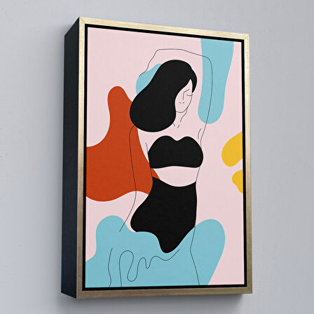 Beyaz Çerçeveli Soyut Kadın Tablosu