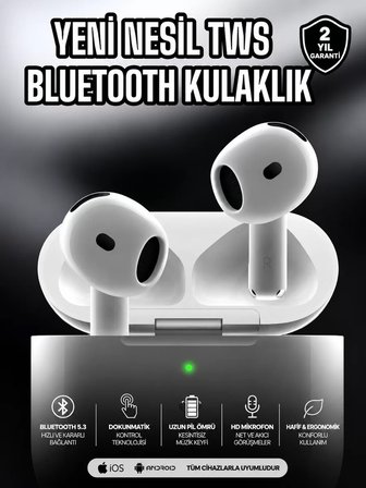 Kablosuz Bluetooth Kulaklık TWS ANC Özelliği Yüksek Ses Kaliteli