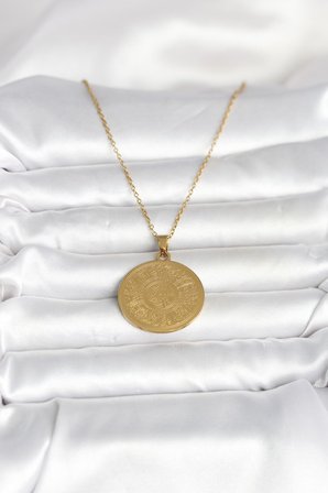 316L Çelik Gold Renk Ayetel Kürsi Yazılı Kolye 5886