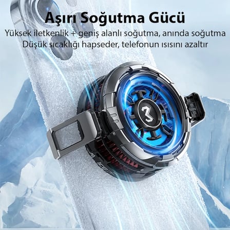 Mobil Oyun Aksesuarı MEMO CX08 iOS Android Soğutucu 15W Manyetik + Arka Klips 2'si 1 Arada Siyah