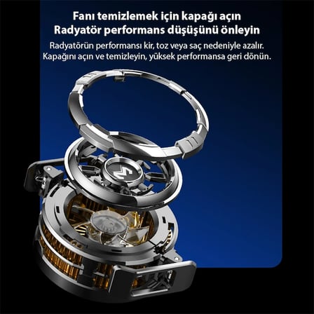 Mobil Oyun Aksesuarı MEMO CX08 iOS Android Soğutucu 15W Manyetik + Arka Klips 2'si 1 Arada Siyah
