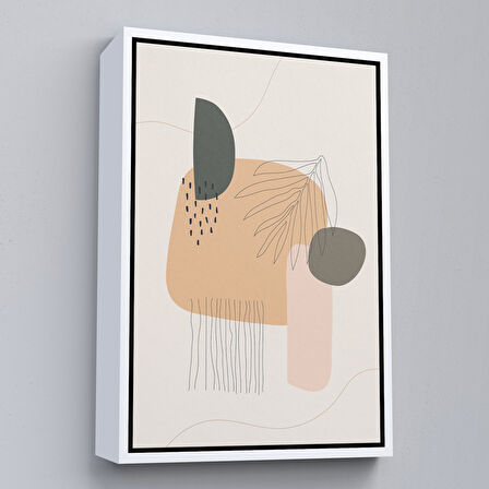 Beyaz Çerçeveli İskandinav Soyut Tablo