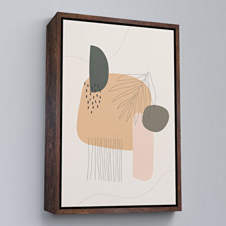 Beyaz Çerçeveli İskandinav Soyut Tablo