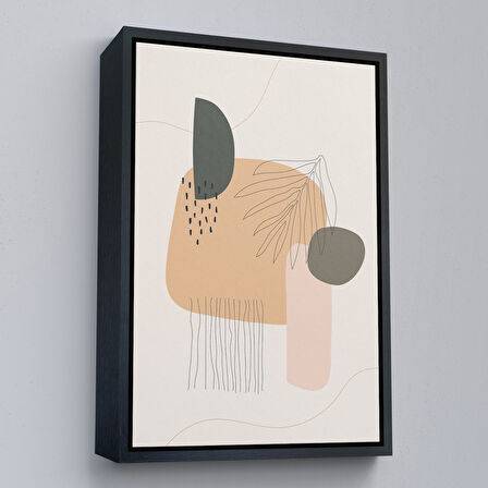 Beyaz Çerçeveli İskandinav Soyut Tablo