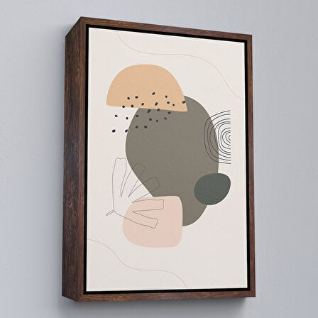 Beyaz Çerçeveli İskandinav Soyut Tablo