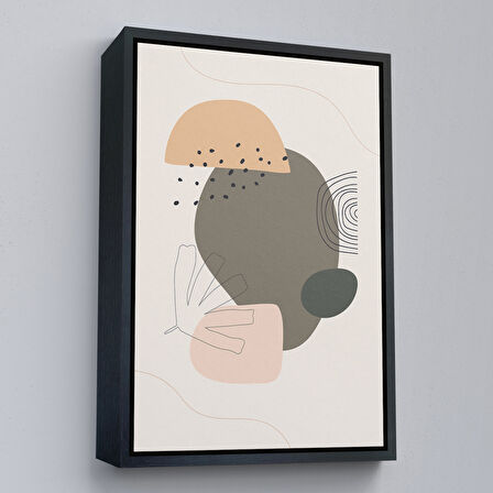 Beyaz Çerçeveli İskandinav Soyut Tablo