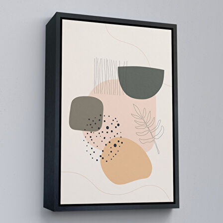 Kahverengi Çerçeveli İskandinav Soyut Tablo