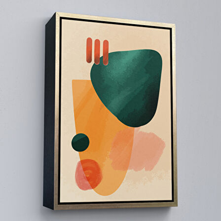 Kahverengi Çerçeveli İskandinav Soyut Tablo