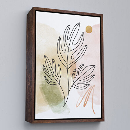 Kahverengi Çerçeveli İskandinav Soyut Tablo