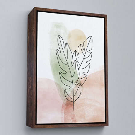Kahverengi Çerçeveli İskandinav Soyut Tablo