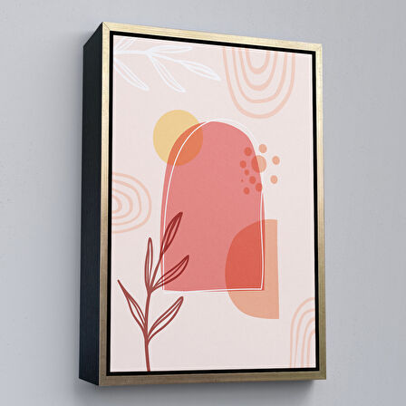 Altın Çerçeveli İskandinav Soyut Tablo