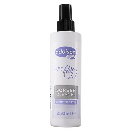 ADDISON 300871 Ekran Temizleyici Sprey 250ml. Microfiber Bez ile Birlikte(1923)