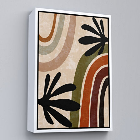 Kahverengi Çerçeveli Çocuk Odası Sevimli Gökkuşağı Tablosu