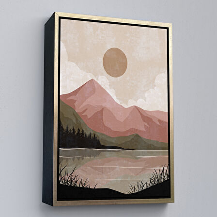 Kahverengi Çerçeveli Çocuk Odası Sevimli Yavru Fil Tablosu