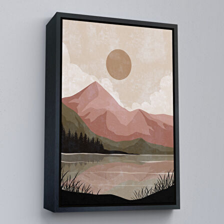 Kahverengi Çerçeveli Çocuk Odası Sevimli Yavru Fil Tablosu