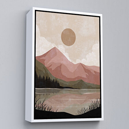 Kahverengi Çerçeveli Çocuk Odası Sevimli Yavru Fil Tablosu