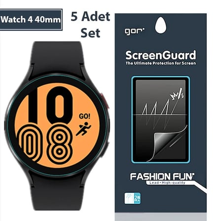 Gor Sm Galaxy Watch 4 40mm Darbe Emici Ekran Koruyucu 5 Adet Set-(5775) — Renk: Şeffaf 2