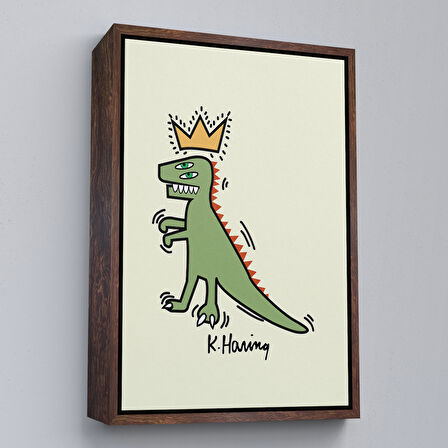 Kahverengi Çerçeveli Çocuk Odası Sevimli Yavru Tilki Tablosu