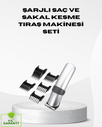 Kablosuz Profesyonel Tıraş Makinesi – Şarjlı 60 Dakika Kullanım Süreli Çelik Bıçaklı Sessiz Motor