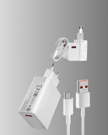 67W Süper Hızlı Şarj Adaptörü ve Kablo Seti – Güvenli Kompakt ve Ergonomik Tasarım