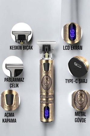 Çizik Tıraş Makinesi Şarjlı Paslanmaz Çelik Bıçaklı Uzun Ömürlü