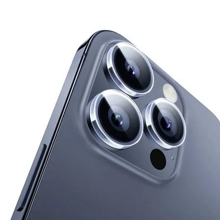 Baseus iPhone 15 Pro/15 Pro Max için Sapphire Serisi HD Cam Kamera Koruyucu-(5775) — Renk: Şeffaf 2