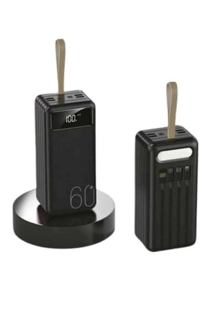 Powerbank 60.000 Mah Taşınabilir Şarj Hızlı El Fenerli Dijital Göstergeli