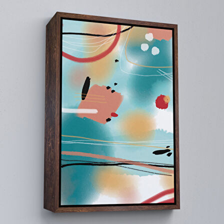 Siyah Çerçeveli Renkli Soyut Şekiller Tablosu