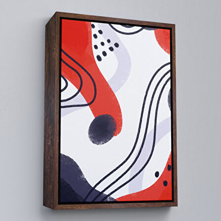 Siyah Çerçeveli Renkli Soyut Şekiller Tablosu