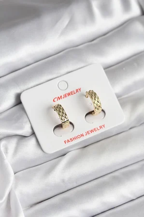 14K Gold Renk Kaplama CM Kadın Küpe 5886