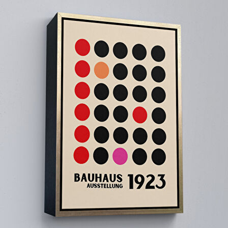 Altın Çerçeveli Renkli Soyut Çiçekler Tablosu