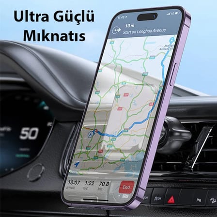 HOCO H24 Araç Havalandırma Bölmesi Manyetik Telefon Tutucu-(5775) — Renk: Siyah
