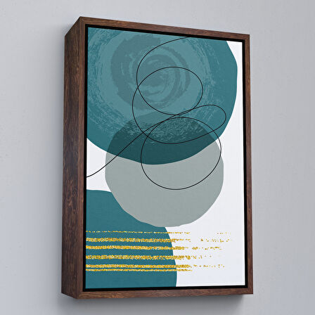 Siyah Çerçeveli Renkli Soyut Geometrik Şekiller Tablosu