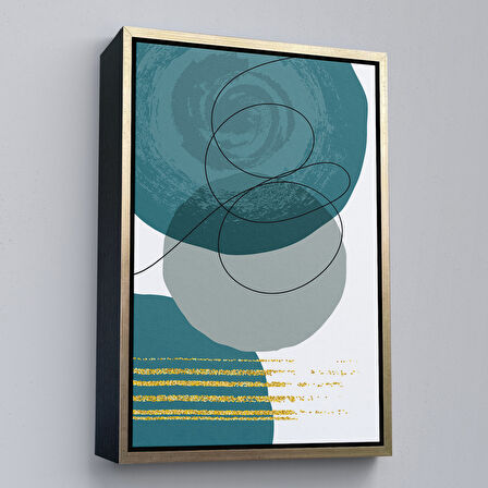 Siyah Çerçeveli Renkli Soyut Geometrik Şekiller Tablosu