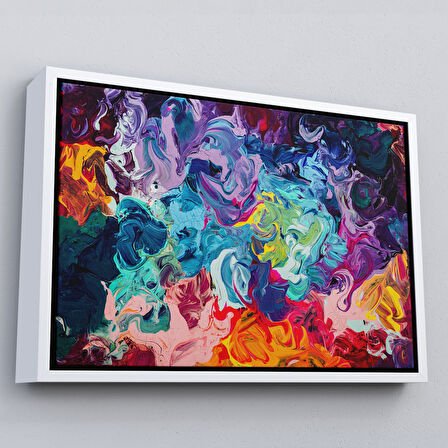 Siyah Çerçeveli Modern Tarz Yağlıboya Görünüm Dekoratif Kanvas Duvar Tablosu