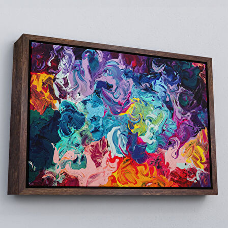 Siyah Çerçeveli Modern Tarz Yağlıboya Görünüm Dekoratif Kanvas Duvar Tablosu