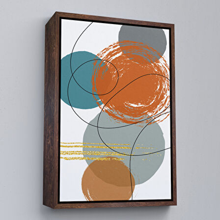 Siyah Çerçeveli Renkli Soyut Geometrik Şekiller Tablosu