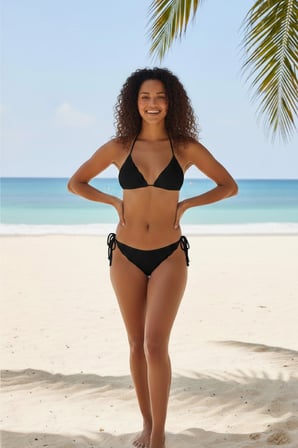 Kadın Siyah Pedli Bel ve Boyundan Bağlamalı Dantelli Şık Bikini Takımı — Beden: S/M