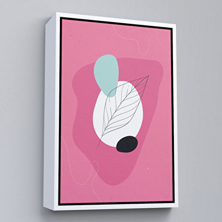 Kahverengi Çerçeveli Renkli Soyut Geometrik Şekiller Tablosu