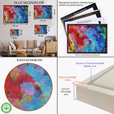 Altın Çerçeveli Kalp Isırığı Dekoratif Kanvas Duvar Tablosu