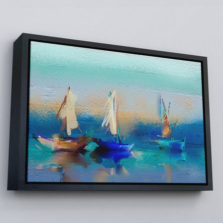 Siyah Çerçeveli Soyut Modern Sanat Yağlıboya Görünüm Dekoratif Kanvas Duvar Tablosu