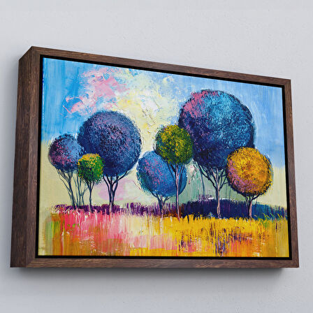 Siyah Çerçeveli Bahçe Çiçeği Dekoratif Kanvas Duvar Tablosu