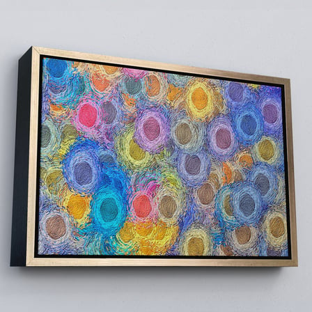 Altın Çerçeveli Soyut Modern Sanat Dekoratif Kanvas Duvar Tablosu