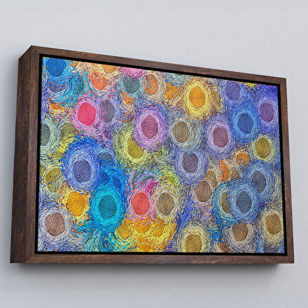 Beyaz Çerçeveli Soyut Modern Sanat Dekoratif Kanvas Duvar Tablosu