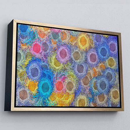 Beyaz Çerçeveli Soyut Modern Sanat Dekoratif Kanvas Duvar Tablosu